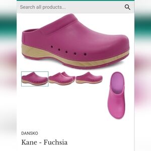 Dansko Fuchsia Mules with Natural Sole